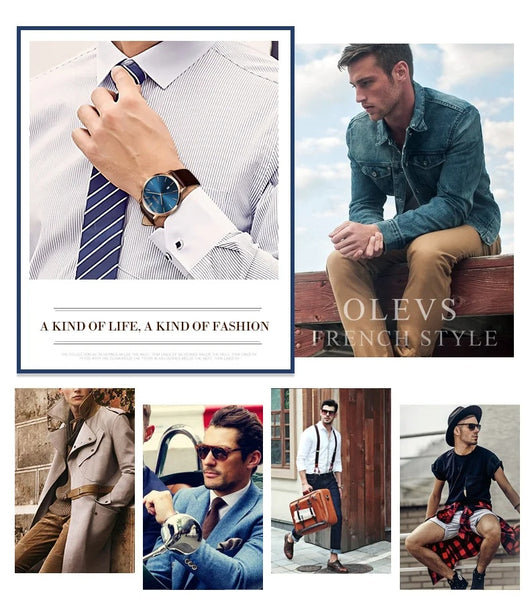 Reloj de Lujo para Hombre con Correa de Cuero, Resistente al Agua - Image 30