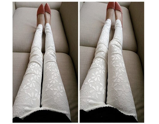 Pantalones Lápiz para Mujer con Detalles de Encaje - Image 2