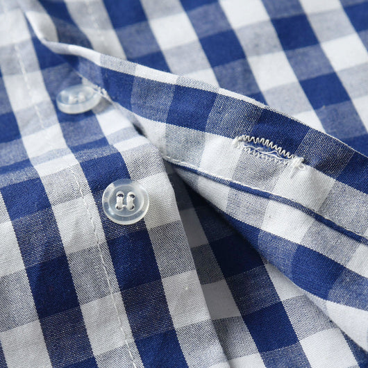 Conjunto Infantil Estilo Coreano: Camisa Cuadriculada de Algodón con Babero Desmontable - Image 10