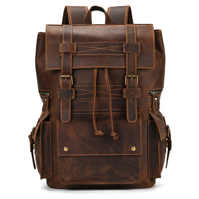 Mochila Vintage de Cuero Crazy Horse Gran Capacidad - Image 24