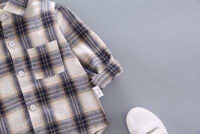 Camisas Cuadros Coreanas para Niños y Niñas - Corte Holgado Solapa Larga - Image 12