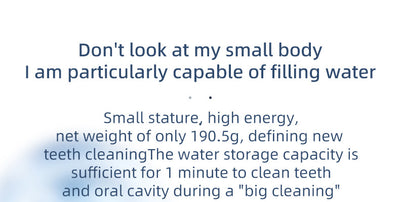 White portable electric dental water flosser with a clear nozzle and retractable water tank for oral hygiene. - Image 19