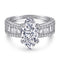 S925 Prata Esterlina Banhado Anel Feminino Conjunto de Anéis com Zircônia Micro Incrustada Branco Dourado anel principal 5
