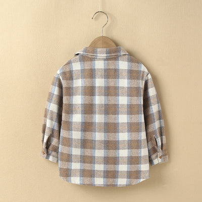 Camisa Cuadriculada Infantil de Botones - Estilo Casual Moderno - Image 8