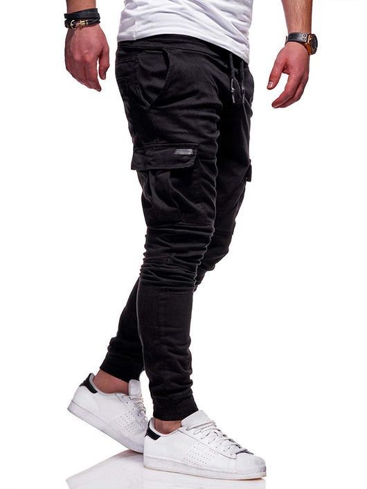 Pantalones Deportivos Hombre con Bolsillos Múltiples y Puños Ajustables - Image 4