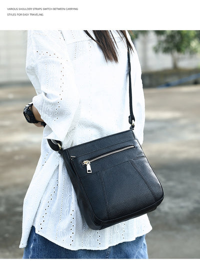 Bolso Mensajero de Cuero Genuino Primera Capa para Mamás Modernas - Image 12