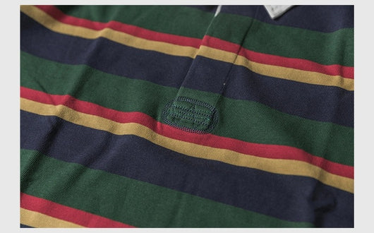 Polo Retro de Manga Larga con Rayas - Camiseta Clásica para Hombre - Image 37