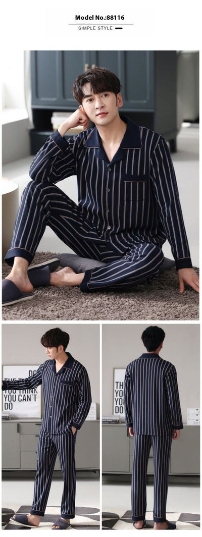 Pijama Hombre Algodón Ligero - Conjunto Cómodo para Casa Otoño Invierno - Image 25