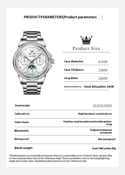 Reloj Automático Mecánico para Hombre con Incrustaciones de Diamantes - Image 9