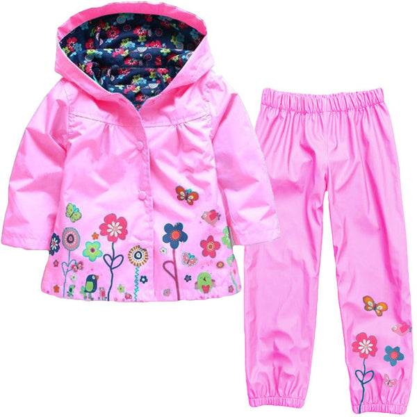 Chaqueta Impermeable con Capucha - Diseño Floral Resistente al Viento