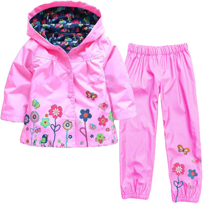 Chaqueta Impermeable con Capucha - Diseño Floral Resistente al Viento