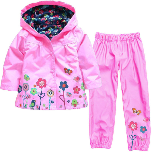 Chaqueta Impermeable con Capucha - Diseño Floral Resistente al Viento