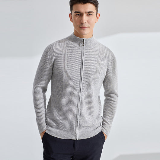 Cardigan de Cashmere Puro Grueso con Cierre - Elegancia Casual - Image 2