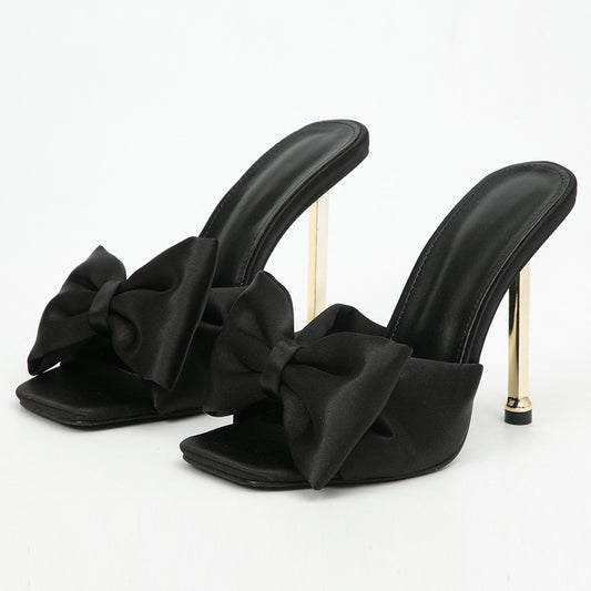 Sandalias de Tacón Alto con Punta Cuadrada y Detalle Mariposa para Mujer - Image 2