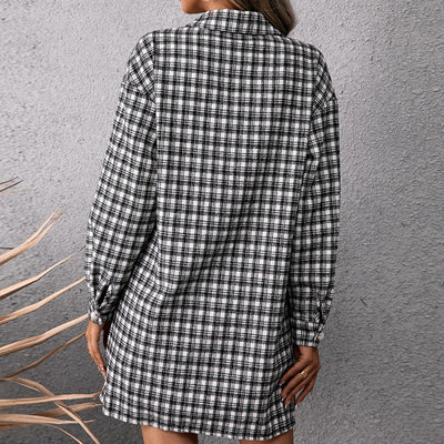 Chaqueta Camisa Cuadros Clásica de Largo Medio - Image 4
