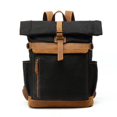 Mochila de Cuero Crazy Horse para Viajes - Bolsa Multifuncional Hombre con Compartimento Laptop - Image 12