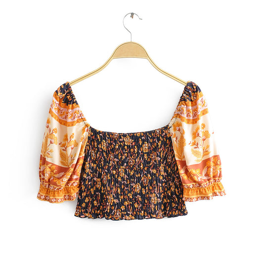 Conjunto Elegante: Blusa Estampada + Falda Midi - Image 11