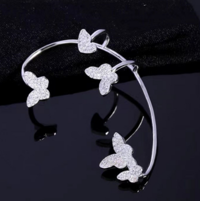 Aretes Mariposa de Diamantes Completos - Diseño Elegante sin Perforación - Image 10