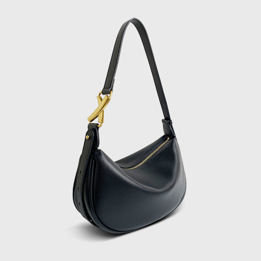 Bolso Bandolera Medialuna en Cuero Suave para Mujer