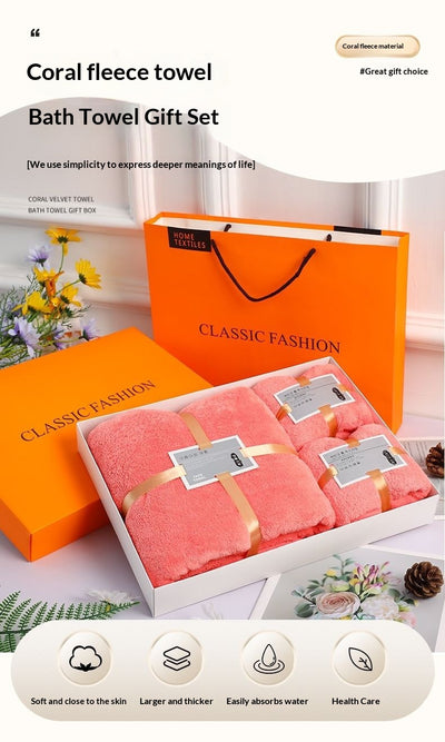 Set de 3 Toallas de Baño Coral Fleece en Caja de Regalo - Image 17