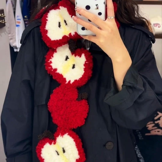 Bufanda Navideña Otoño-Invierno con Diseño de Manzana Tejida - Image 13