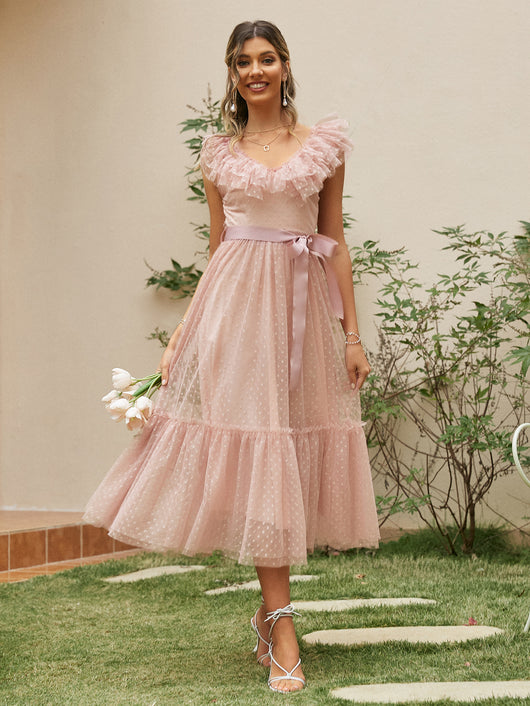 Vestido Slip de Encaje Liso - Image 6