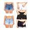 Shorts Denim Ajustados Cintura Elástica Tela Color Hot Pants Mujer
