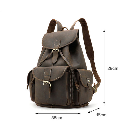 Mochila de Cuero Premium Impermeable con Gran Capacidad para Hombre - Image 6