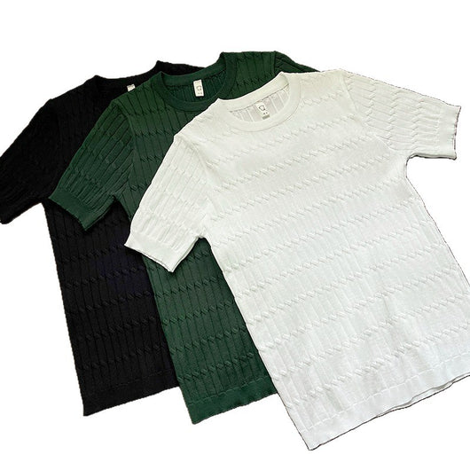 Camiseta de Punto Calada Manga Corta para Hombre - Image 5