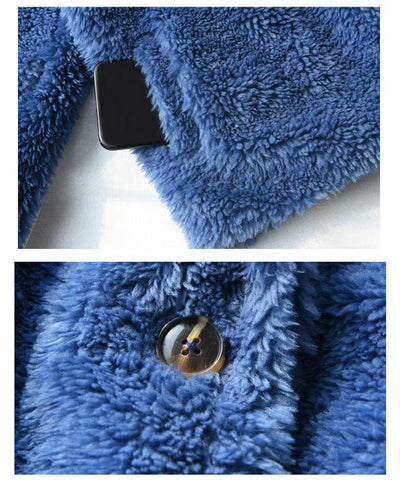 Abrigo de Niña Cashmere Grueso con Forro de Piel - Image 4
