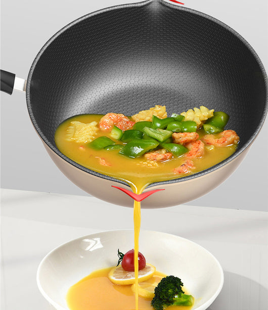 Wok de Panal con Fondo Plano - Compatible con Inducción y Gas - Image 7