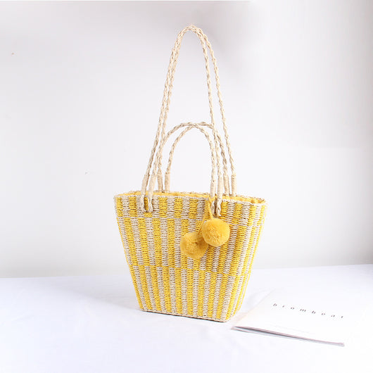 Bolsa de Playa Coreana Estilo Vacaciones - Bandolera Tejida para Mujer - Image 6