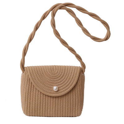 Bolsa Tejida de Algodón con Cuerda - Estilo Casual Artesanal para Verano - Image 5