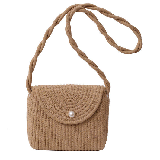 Bolsa Tejida de Algodón con Cuerda - Estilo Casual Artesanal para Verano - Image 5