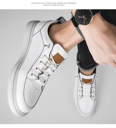 Zapatos Skateboard Cuero Talla Grande Estilo Retro Punching Confort Suave - Image 28
