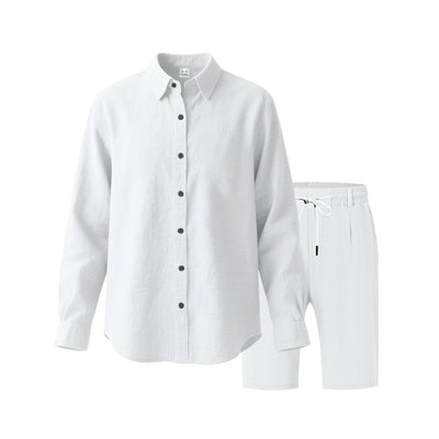 Conjunto de Playa: Camisa Manga Larga y Shorts Casuales - Image 40