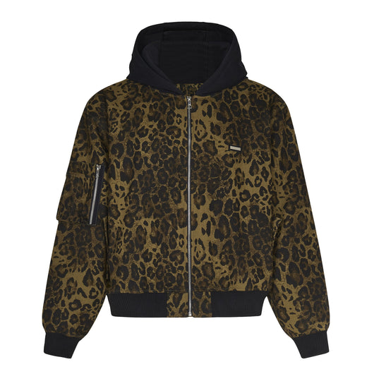 Conjunto Abrigo Vintage Leopardo con Capucha - Invierno Acolchado - Image 2