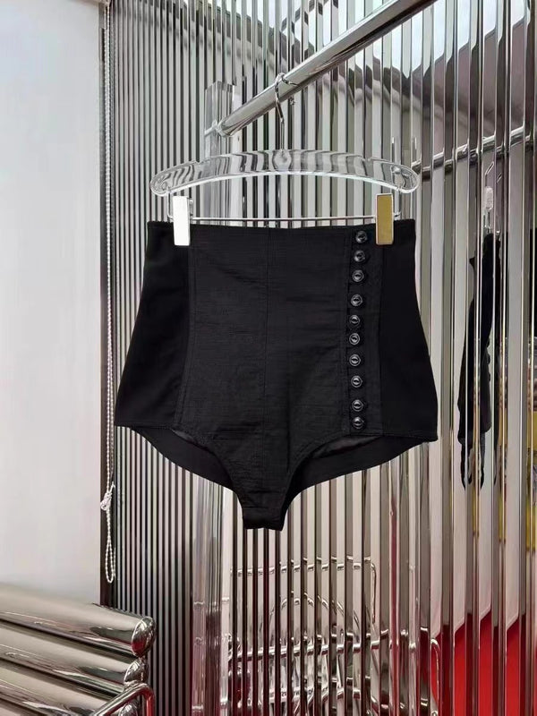 Pantalón de Algodón Negro Recto con Cordón - Estilo Casual Minimalista - Image 6