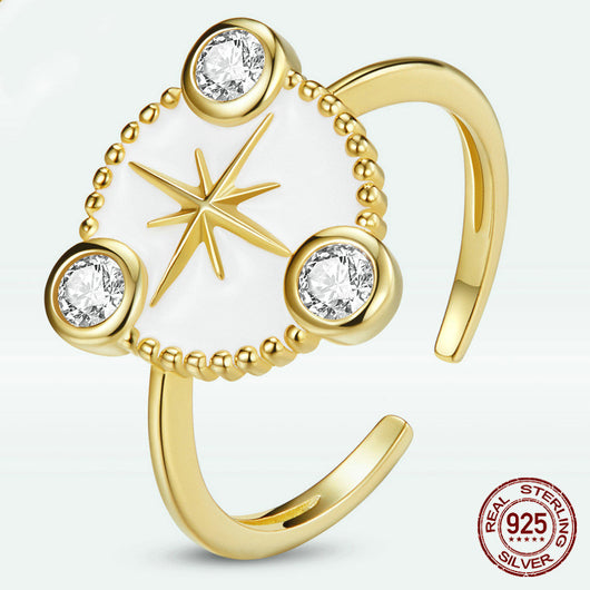 Anillo Estrella de Ocho Puntas Chapado en Oro Real - Diseño Personalidad - Image 8