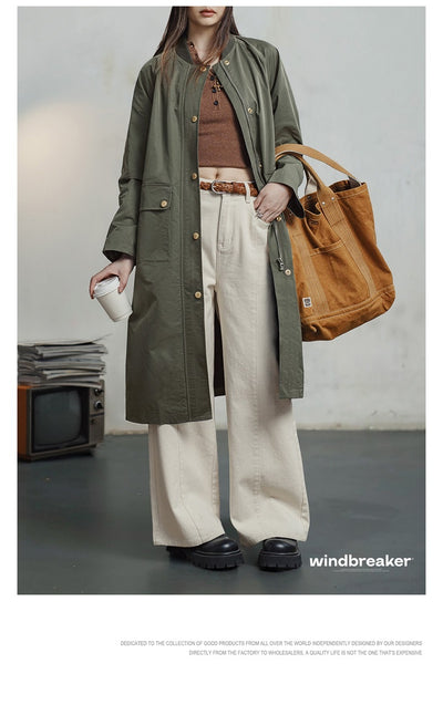 Abrigo Trench Oversize Verde Oliva con Bolsillos - Image 12