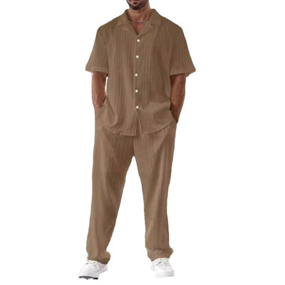 Conjunto Casual Ejecutivo: Camisa de Manga Corta y Pantalón para Hombre - Image 5