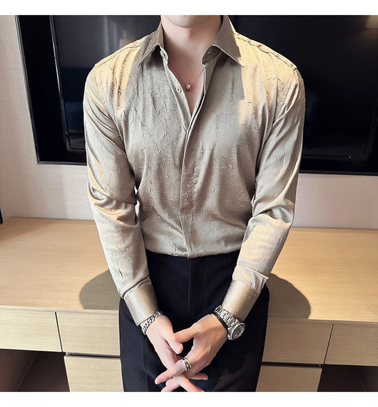 Camisa Larga Hombre Ice Silk Textura Premium - Transpirable y Fresca - Image 19