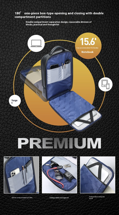 Mochila Ejecutiva de Cuero con Gran Capacidad y Múltiples Compartimentos - Image 12