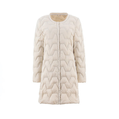 Chaqueta Acolchada Ultraligera Mujer - Abrigo Midi Ajustado sin Cuello - Image 5