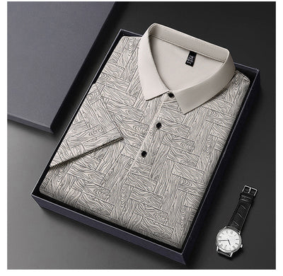 Camiseta Fresca de Seda de Hielo con Estampado Moderno para Hombre - Image 19