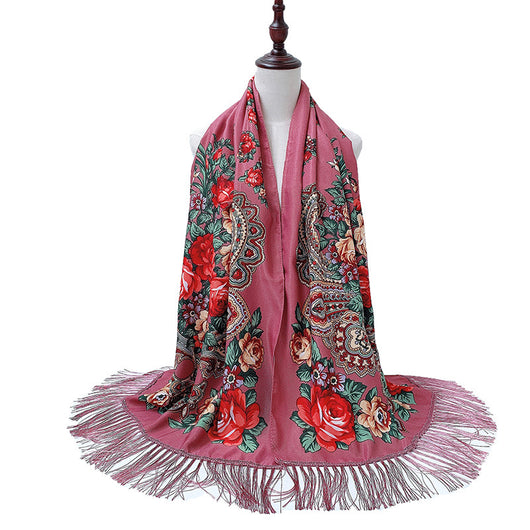 Pañuelo Étnico Largo con Borlas Estampado para Viajes - Image 14
