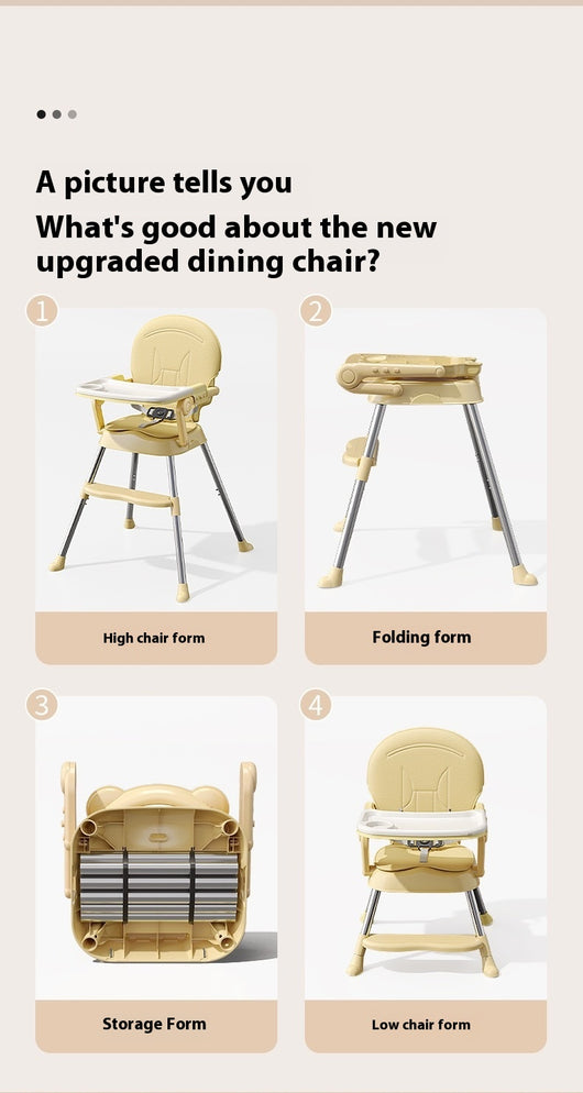 Silla de Comer Multifuncional Plegable para Niños - Image 32