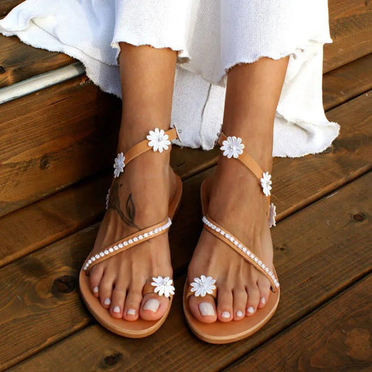 Sandalias Romanas Planas para Mujer - Cómodas y Elegantes para Playa