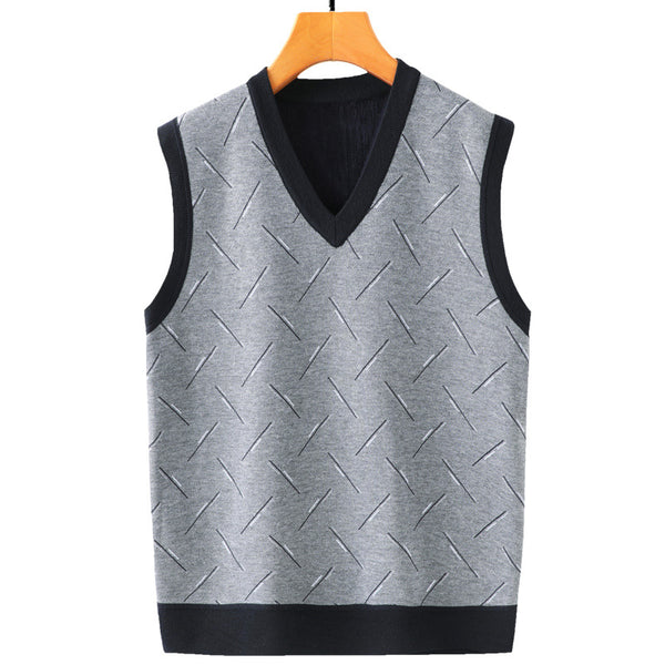 Chaleco Cardigan Hombre Primavera Otoño - Suéter Casual Edad Media