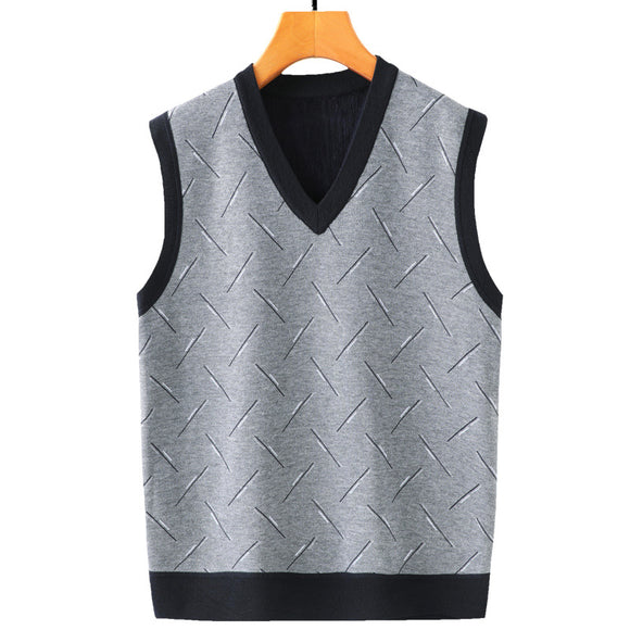 Chaleco Cardigan Hombre Primavera Otoño - Suéter Casual Edad Media